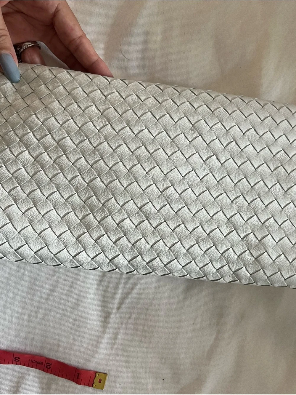 Intrecciato White Clutch